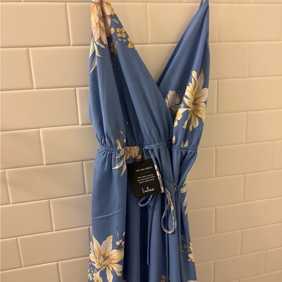 Lulus new with tags long floral blue dress perfect for vacation - Picture 7 of 7